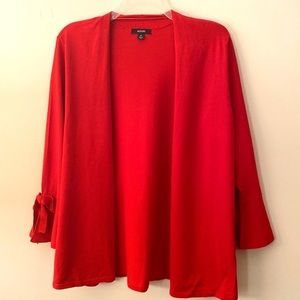 Alfani 3/4 Sleeve Cardigan, SZ M, Red